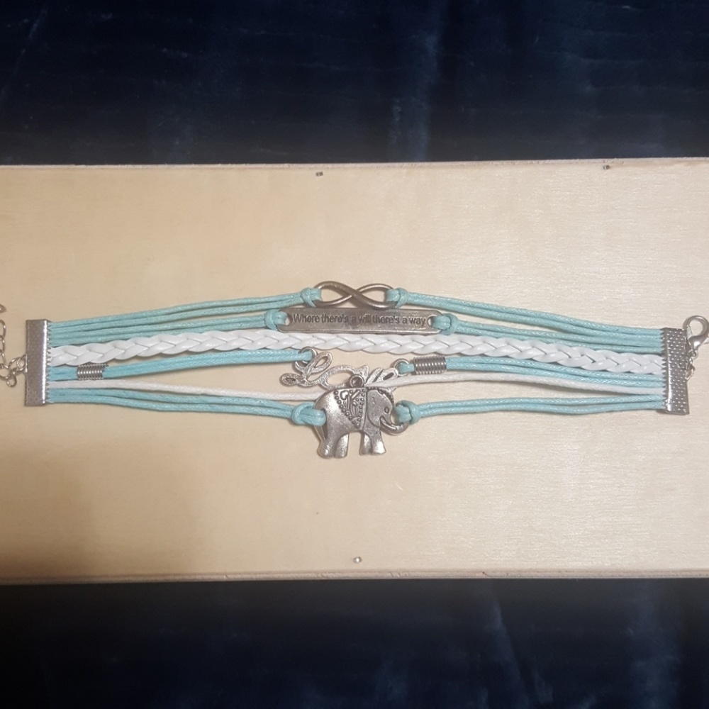 Baby blue and white bracelet